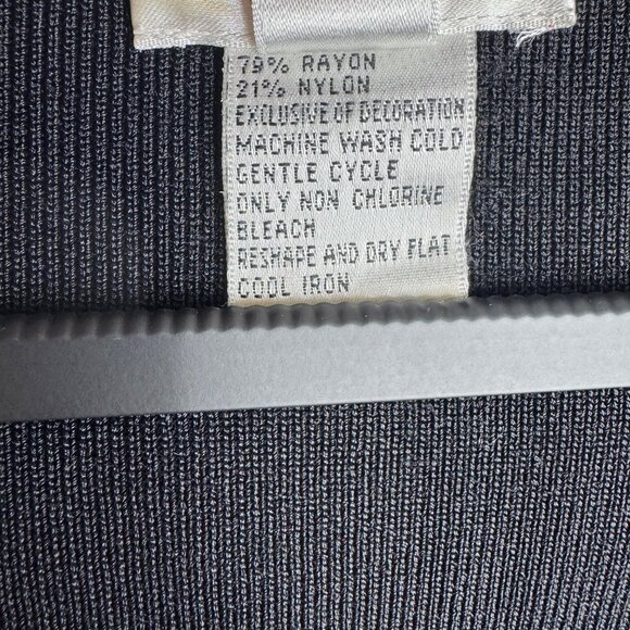 Vintage Talbots Black Tie‎ Front Cardigan - Crochet Trim Slinky Oversized Small - Picture 3 of 9